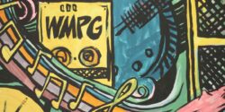 Mural at college community radio station WMPG. Photo: J. Waits