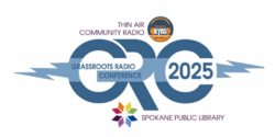Image of Grassroots Radio Conference promotional logo for the 2025 conference in Spokane